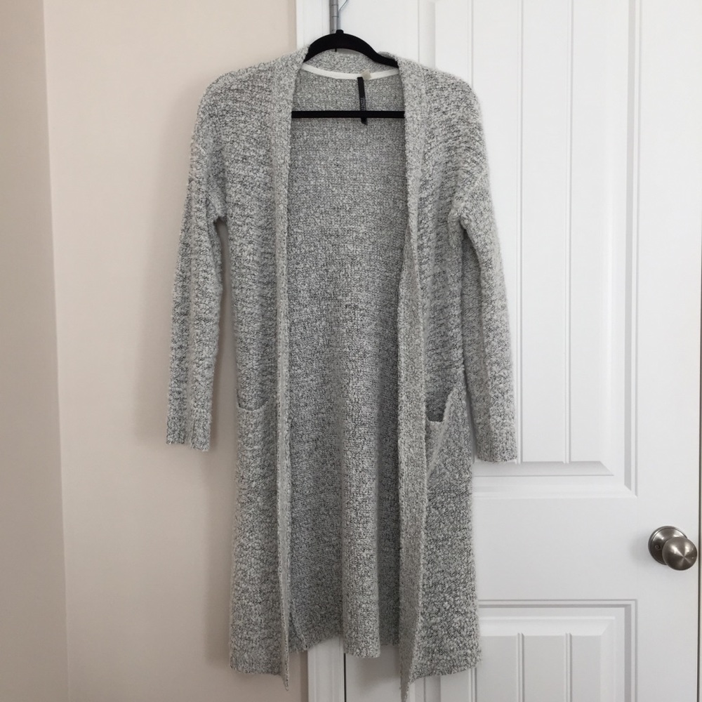 Long Grey Boucle Sweater